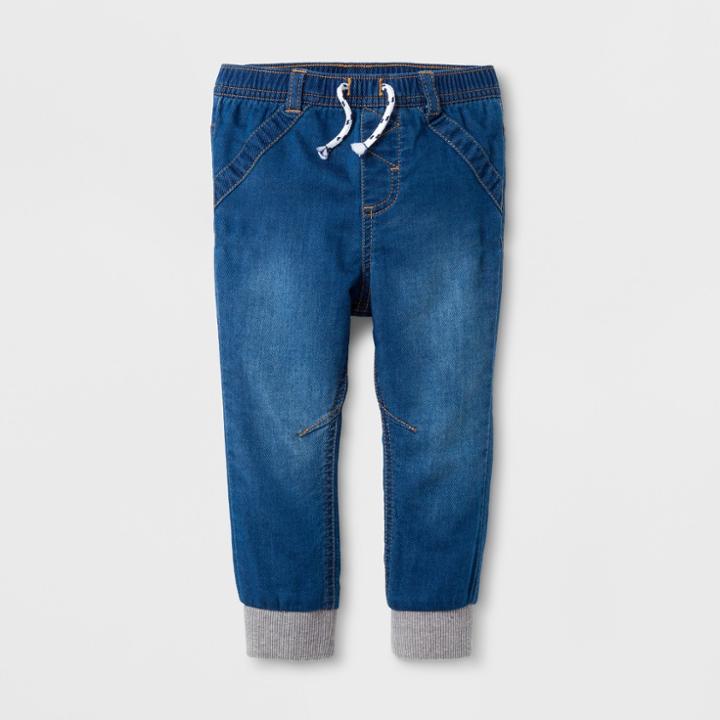 Baby Girls' Denim Jogger Pants - Cat & Jack Denver Wash