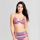 Women's Shore Light Lift Crochet Back Bikini Top - Shade & Shore Pink Multi 34dd,