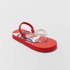 Girls' Adriana Unicorn Print Flip Flop Sandals - Cat & Jack Red 7-8, Toddler Girl's