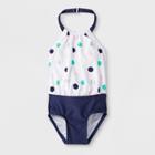 Baby Girls' One Piece Swimsuit - Cat & Jack Navy/white 9m, Girl's, Blue