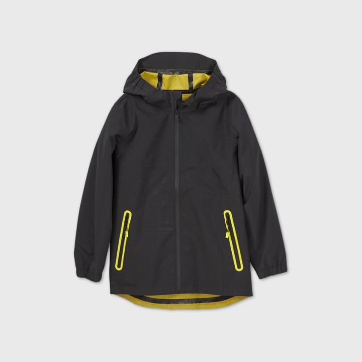 Boys' Waterproof Softshell Jacket  All In Motion Black/yellow