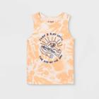 Toddler Boys' Tie-dye Dino Knit Tank Top - Cat & Jack Orange