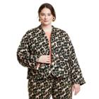 Women's Plus Size Animal Print Cropped Quilted Jacket - Rachel Comey X Target Olive Green