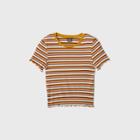 Women's Striped Short Sleeve Round Neck Lettuce Edge Baby T-shirt - Wild Fable Xs,