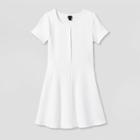 Girls' Henley Knit Dress - Art Class White