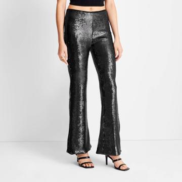 Women's High-rise Sequin Full Length Flare Pants - Future Collective With Kahlana Barfield Brown Black