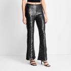 Women's High-rise Sequin Full Length Flare Pants - Future Collective With Kahlana Barfield Brown Black