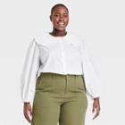 Women's Plus Size Long Sleeve Blouse - Who What Wear White