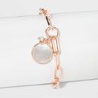 Mother Of Pearl Inlay With Cubic Zirconium Rose Gold Chain - A New Day White, Women's