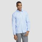 Men's Diamond Print Slim Fit Long Sleeve Never Tuck Button-down Shirt - Van Heusen Blue