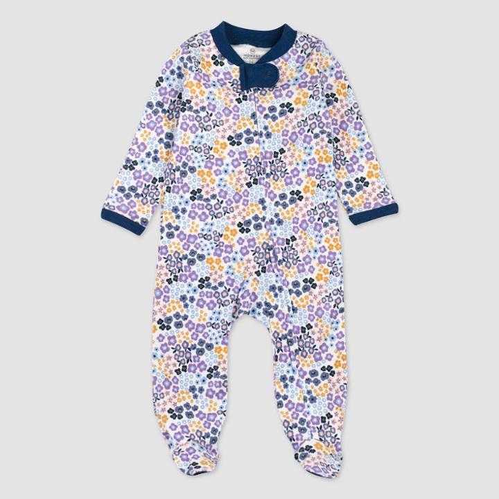 Honest Baby Girls' Meadow Floral Organic Cotton Sleep N' Play - Purple Newborn
