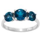 Tiara 1.76 Ct. T.w. 3 Stone London Blue Topaz Ring In Sterling Silver -