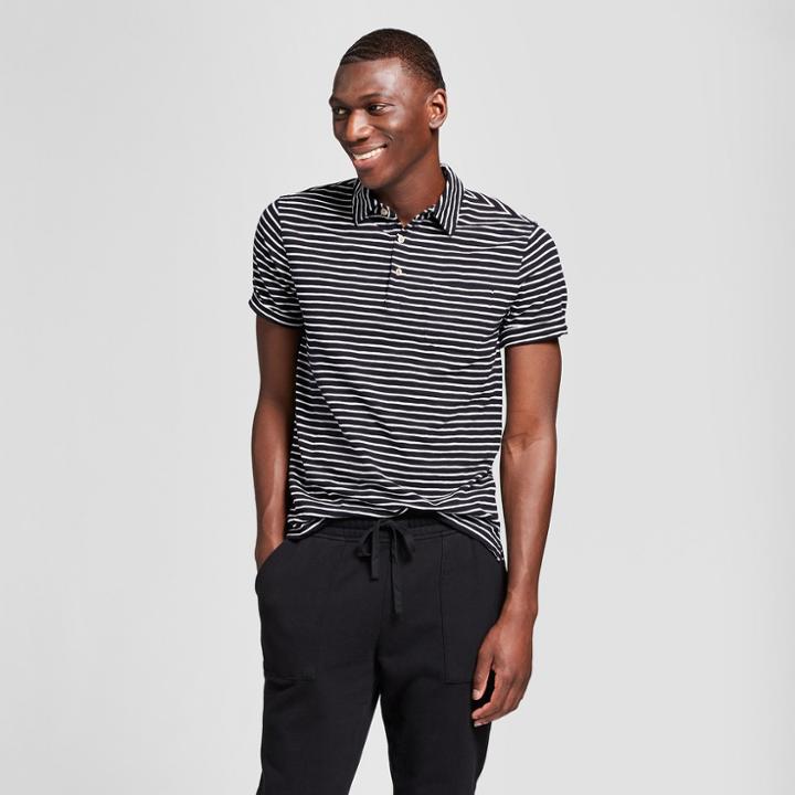 Men's Striped Standard Fit Short Sleeve Polo Shirt - Goodfellow & Co Xavier Navy