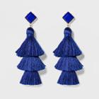 Sugarfix By Baublebar Tassel Drop Earrings With Crystal Studs - Bright Blue, Girl's