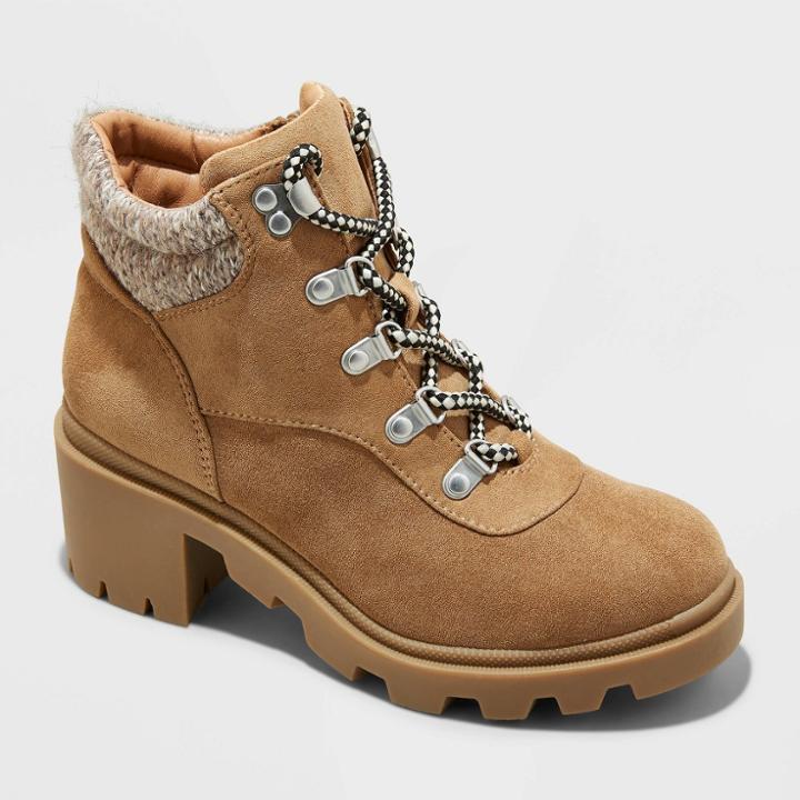 Women's Noelle Heeled Hiking Boots - Universal Thread Tan