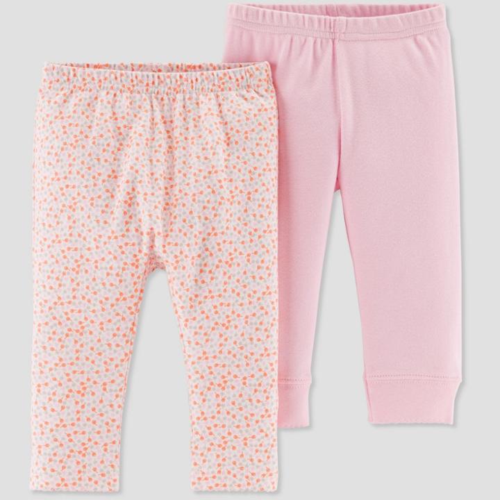 Little Planet Organic By Carter's Baby Girls' 2pk Multi Dot Pants - Little Planet By Carter's Pink Nb, Girl's