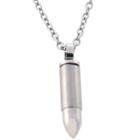 Distributed By Target Men's Stainless Steel Bullet Pendant Necklace,