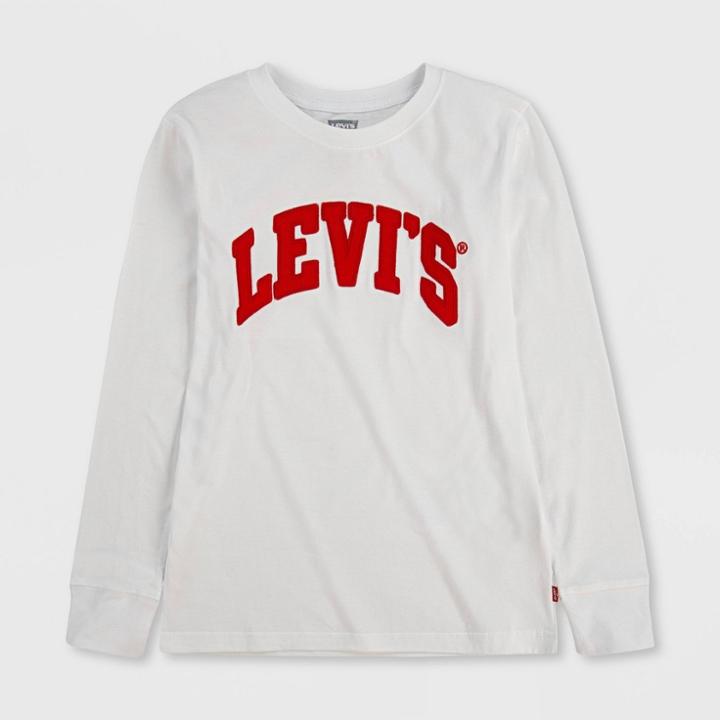 Levi's Boys' Arched Logo Long Sleeve T-shirt - White