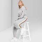 Women's Striped Plus Size Rainbow Placed Stripe Jogger - Wild Fable Gray