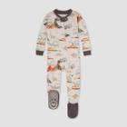 Burt's Bees Baby Baby Boys' Volcano Snug Fit Footed Pajama - Gray
