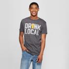 Men's Short Sleeve Drink Local Graphic T-shirt - Awake Charcoal