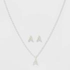 Initial A Crystal Jewelry Set - A New Day Silver, Women's