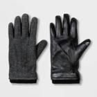 Men's Touch Tech Herringbone Leather Gloves - Goodfellow & Co Black