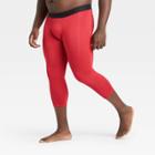 Men's Fitted 3/4 Tights - All In Motion Red S, Men's,