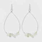 Semi-precious Crystal Nugget Wire Teardrop Earrings - Universal Thread White, Women's