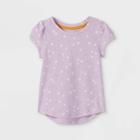 Toddler Girls' Floral Short Sleeve T-shirt - Cat & Jack Light Purple