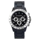 Women's Journee Collection Rhinestone Accented Metal Link Watch - Black