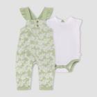 Burt's Bees Baby Girls' Fresh Spring Air Romper & Jumpsuit Set - Light Mint Green Newborn