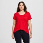 Women's Plus Size Scoop Neck T-shirt - Ava & Viv - Really Red