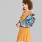 Women's Long Sleeve Button Front Knit Dress - Wild Fable Navy (blue)
