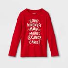 Girls' 'christmas List' Long Sleeve Graphic T-shirt - Cat & Jack Dark Red