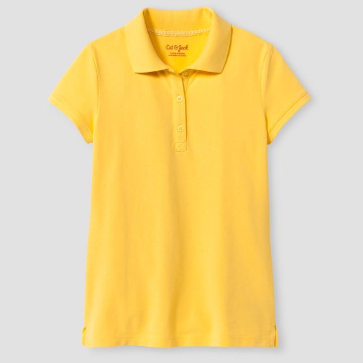 Girls' Short Sleeve Pique Polo Shirt - Cat & Jack Yellow
