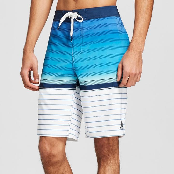Trinity Collective Men's Striped 10 Logical Board Shorts - Trinity Blue