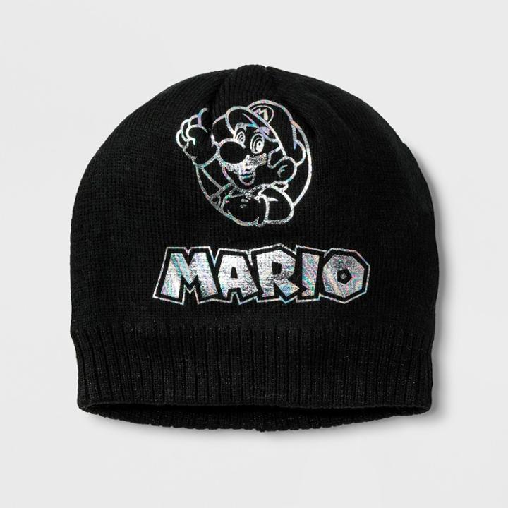 Girls' Super Mario Beanie - Black