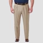 Haggar Men's Big & Tall Premium Comfort 4-way Stretch Classic Fit Flat Front Dress Pants - Medium Khaki 46x30,
