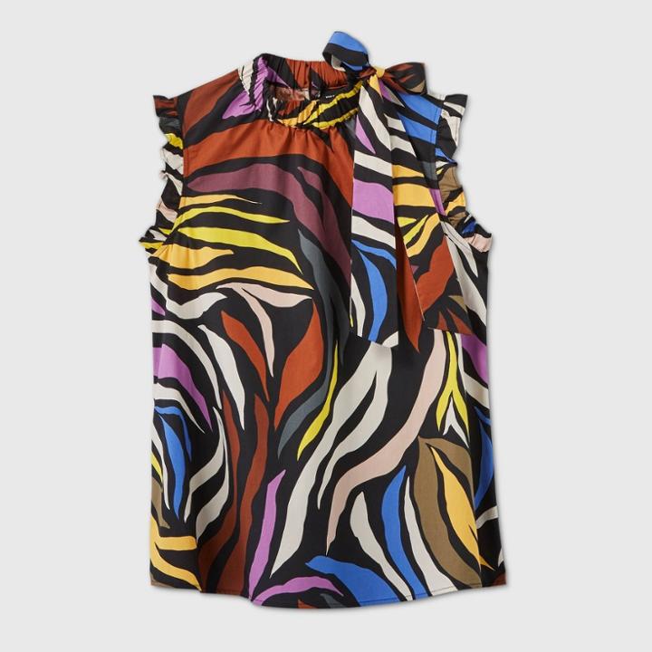 Women's Animal Print Tank Top - Who What Wear Black