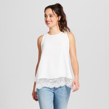 Zac & Rachel Women's Lace Trim Tank - Zac And Rachel - White