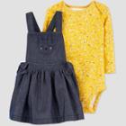 Baby Girls' 2pc Diaper Cover Sets Top & Bottom Sets - Just One You Made By Carter's Yellow Newborn, Girl's
