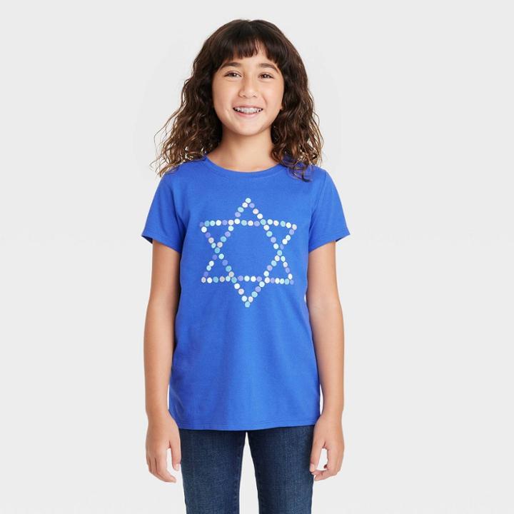 Girls' Short Sleeve Graphic T-shirt - Cat & Jack Blue