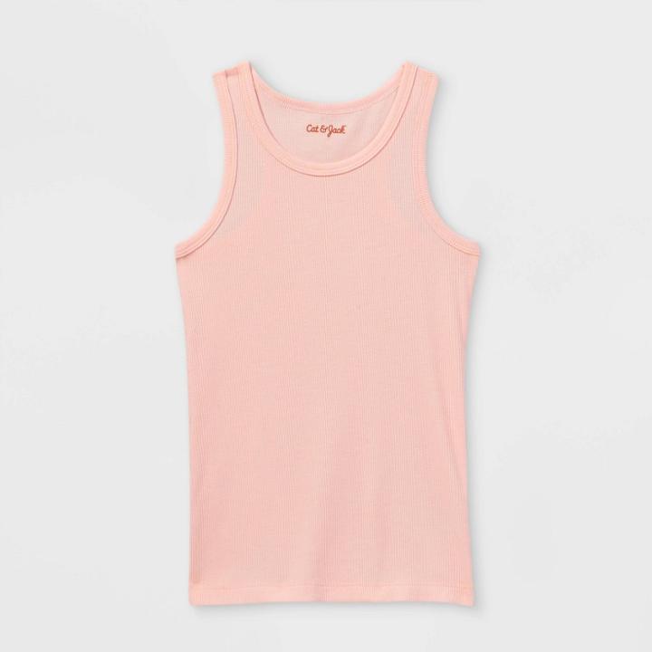 Girls' Rib Tank Top - Cat & Jack Powder Pink