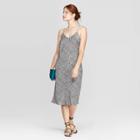 Women's Floral Print Casual Fit Sleeveless V-neck Midi Dress - A New Day White/black