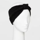 Women's Rib Stitch Knit Headband - A New Day Black
