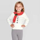 Mighty Fine Toddler Girl Snowman Long Sleeve Pullover Sweater - White