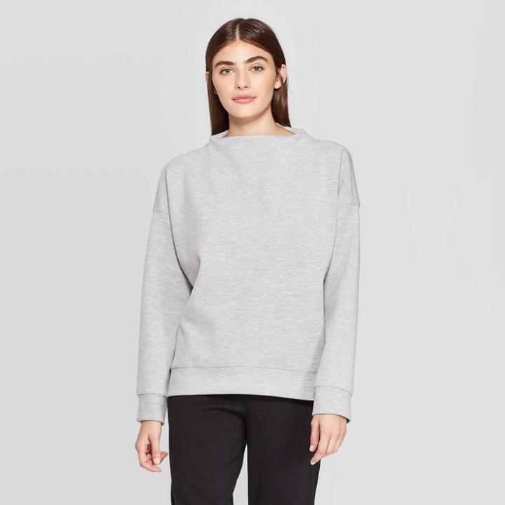 Women's Long Sleeve High Neck Sweatshirt - Prologue Heather Gray Xxl, Women's, Grey Gray