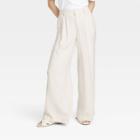 Women's High-rise Wide Leg Pants - A New Day Cream