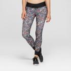 Women's Performance Floral Print 7/8 Mid-rise Leggings With Drawstring - Joylab Pink/black